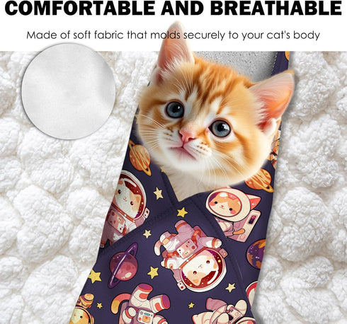 27.6"Cat Tool(6-10 lbs) Grooming Wrap, Self Adhesive Cat Wrap for Cutting Nails, Anti-Escape Calming Cat Swaddle Wrap