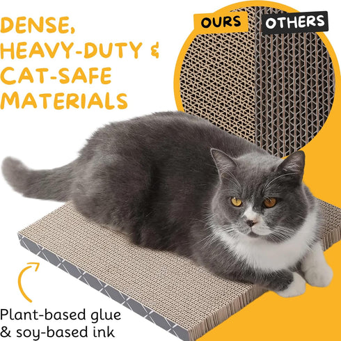 2 Pack Hide & Scratch Cat Scratcher Pad | Double-Sided Cardboard Refills for Our Scratching Box | Reversible Corrugated