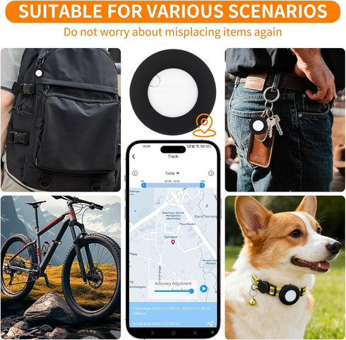 ZEMBSOYA GPS Collar for Pets with Long Battery Life Compact and Universal Collar for Locating Pets with Bell