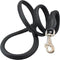 Dogs My Love 4ft Long Round Genuine Rolled Leather Dog Leash, Black, Large: 1/2"