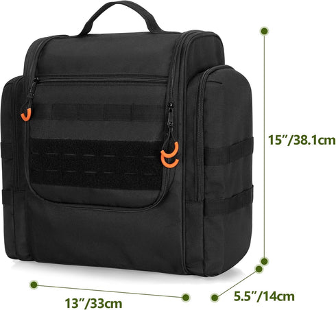 HODRANT Large Tactical Camping Kitchen Organizer, Hanging Cookware Storage Bag with Paper Towel Holder & Multi Pockets
