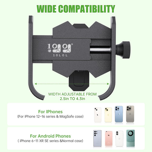 10L0L N52 360 Magnetic Golf Cart Phone Holder - Upgraded Aluminum Alloy Mount with Neodymium Magnets - Universal Cell