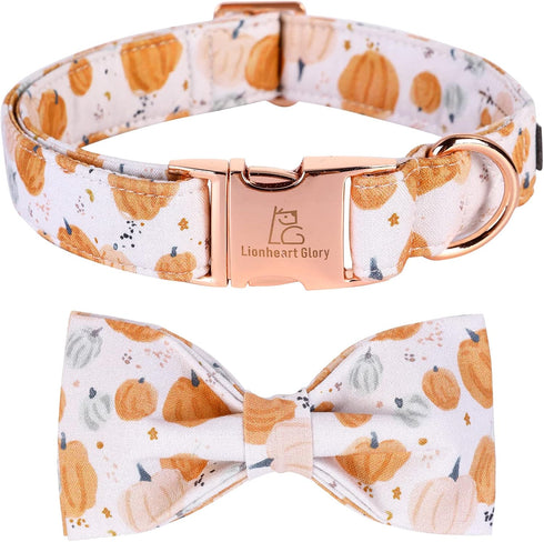 Lionheart Glory Premium Dog Collars, Adjustable Heavy Duty Bowtie Dog Collar for Large Dogs, Halloween Design