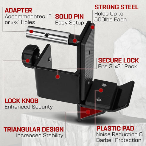 Yes4All Attachments Capacity 1000 LBS for 2x2" Tube - Power Cage including J-Hook, Spotter Arm, Dip Bar