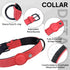 PetiFine Leather Dog Collar with Airtag Holder, Soft Padded Adjustable Rust-proof Metal Buckle for Small Medium Large