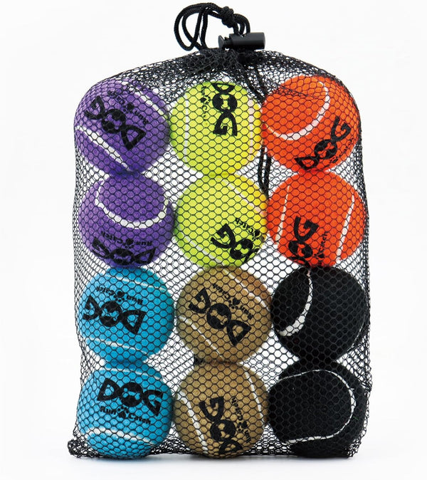 Squeaky Tennis Balls for Dogs, Colorful Easy Catching Pet Balls, 12 Pack (2.0 inch - 6 colors)