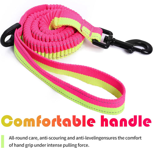 Mile High Life Bungee Dog Leash, Gentle Pull Training Lead, Soft Comfort Texture, 3-5 Feet for Dogs/Cats