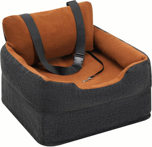 30 lbs, Avont Dog Car Booster Seat for Small/Medium Dogs Under Elevated Puppy Carseat, Front Seat Pet Car Bed -Black