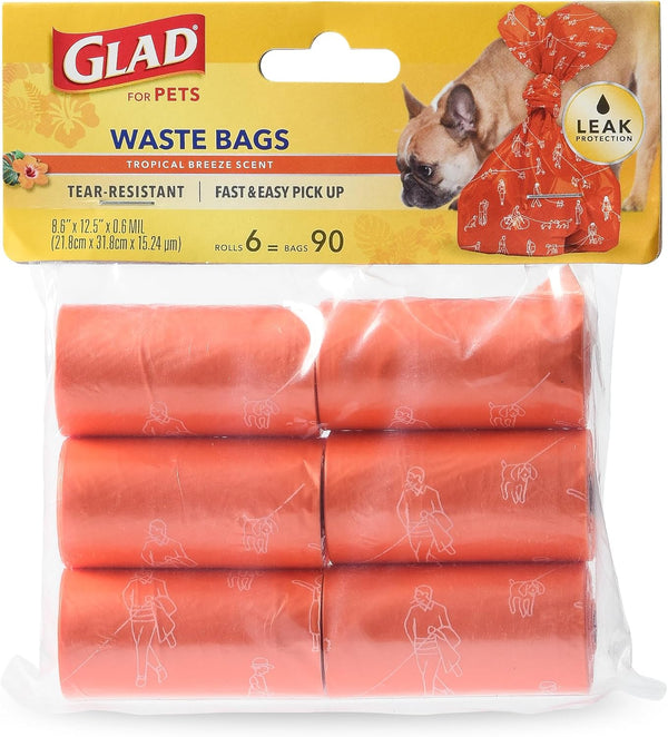 Glad for Pets Heavy Duty Dog Poop Bags, Leak Resistant Dog Waste