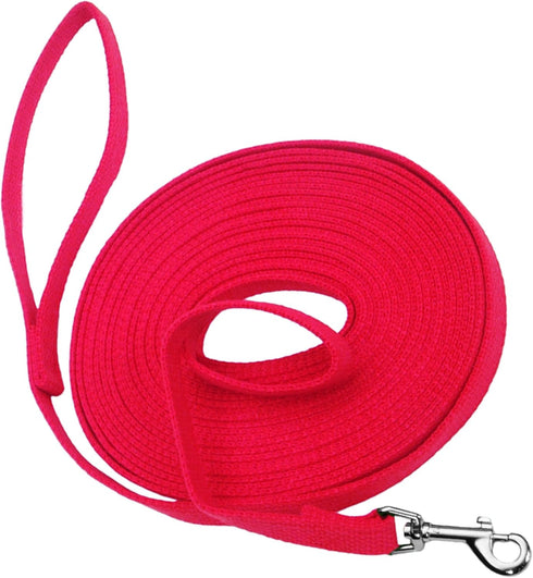 Coastal Pet Train Right Cotton Web Dog Training Leash, Red, 5/8" x 30' - 100% Cotton for Training