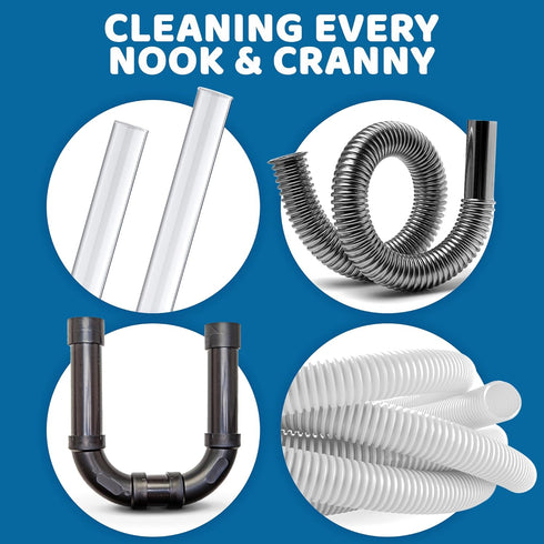 SunGrow 61" Stainless Steel Aquarium Filter Brush, Long Flexible Tube, Double-ended Pipe Cleaner