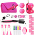 Golf Accessories Kit 20 PCS Gift Set - Golf Towel, Ball Marker, Pins, Cleaner, Pink Balls w/Holder, Alignment Kit