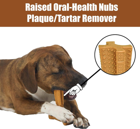 SPOT 60lbs, 6in, Bam-Bones Plus T Bone - Bamboo Fiber & Nylon, Durable Long Lasting Dog Chew for Aggressive Chewers Toy