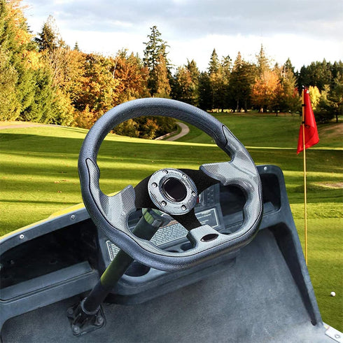 MOSNAI Golf Cart Steering Wheel or Adapter - Fits Club Car EZGO Yamaha, Universal D Shape Design