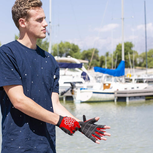 MRX BOXING & FITNESS Sailing Gloves, Sticky Palm Gripy Glove for Yachting, Kayak, Fishing, Multi Colors
