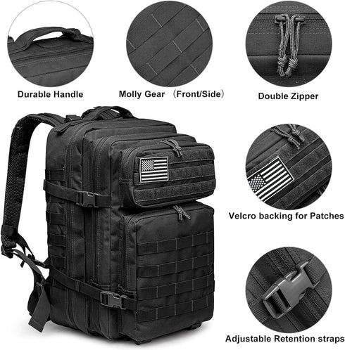 G4Free 40L Military Tactical Backpack, 3 Day Assault Survival Molle Pack Bug Out Bag