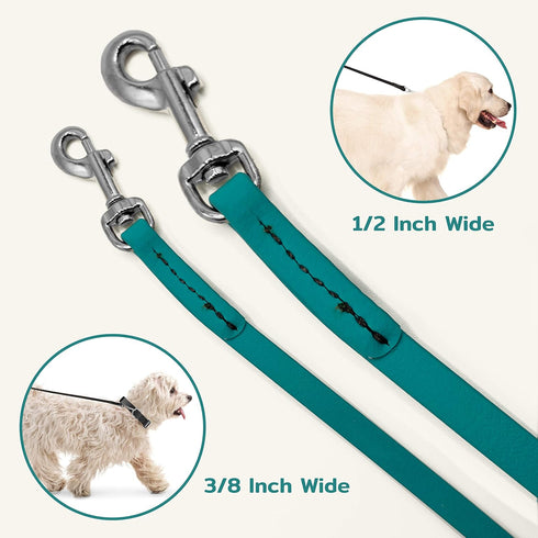 Jelly Pet Leash, Waterproof and Easy to Clean, Made in America, Stronger than Leather (1/2" x 6', Royal Blue)