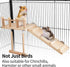 Bird Perches Platform Swing with Climbing Ladder, Sturdy Wooden Playing Gyms for Small Birds