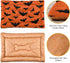 Happy Halloween Dog Bed Mat for Small Dog Puppy Cat Kitten, Halloween Bats Pattern Ultra Soft Pet Bed Mattress for Crate with Anti-Slip Washable, Orange, 18 x 24 Inches