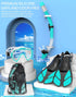 Snorkeling Gear for Adults, 4 in 2 Snorkel Set with Panoramic View Diving Mask, Anti-Fog, Dry Top Snorkel, Fins