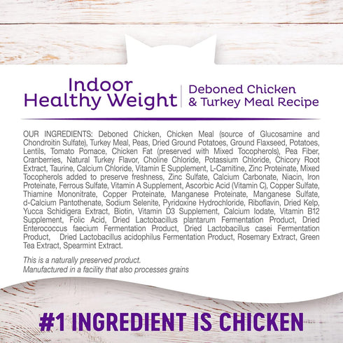 Wellness Natural Pet Food Complete Health Grain-Free Indoor Healthy Weight Chicken & Turkey Meal, 5.5 lb Bag