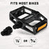Mongoose Bike Pedals for Adult Mountain Bikes - Lightweight Alloy Wide Platform with 1/2" and 9/16" Adapters