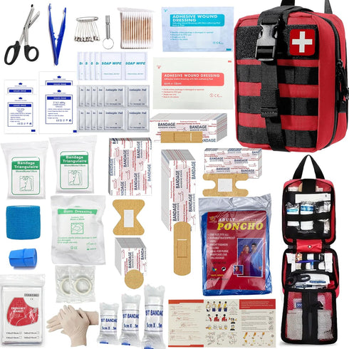 YUKONGAID 293Pcs/set - First Aid Kit Molle Pouches Emergency Survival Kit Suitable for
