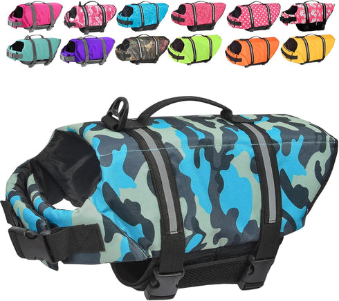 Doglay Dog Life Jacket, Adjustable Vest for Swimming Boating, Reflective Stripes, Superior Buoyancy for Dogs