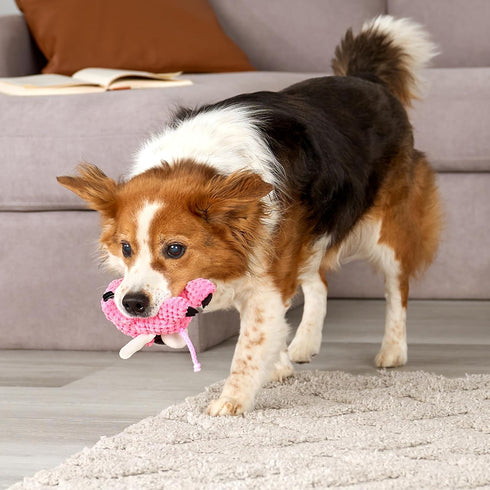 goDog Checkers Just for Me Flying Pig Squeaky Plush Dog Toy with Chew Guard Technology, Durable Fabric & Squeaker