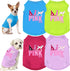 4 Pack Soft Lightweight Puppy T-shirt - Sleeveless Pink Dog Clothes for Small Dogs, Cats & Teacup Pups