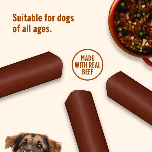 8 6.3 oz Pack 7 Nutrish Soup Bones Minis Premium Dog Chews with Real Beef and Barley, Chew Bones, Pouch