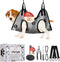 Dog Grooming Hammock for Small Dogs, Restraint for Nail Trimming with Pet Nail Clipper, Slicker Brush, Dog Hanging