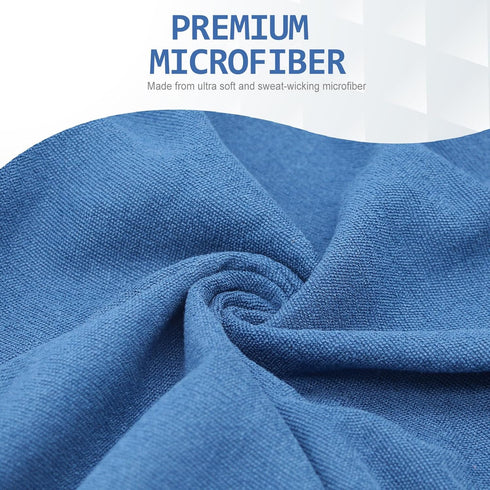 Yoga Towel, Hot Yoga Mat Towel with Grip Dots, Sweat Absorbent Non-Slip for Hot Yoga, Pilates, Workout - Steel Blue