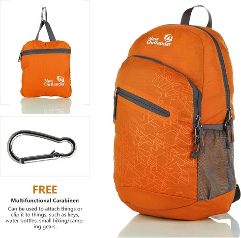 Outlander Packable Lightweight Travel Hiking Daypack, Orange