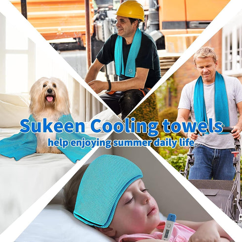 (40"x12"), Sukeen Cooling Towel Soft Breathable Cooling Towels for Neck and Face, Chilly Sweat Towel, Neck Cooling