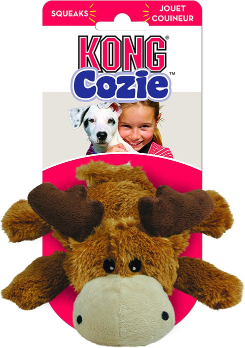 Cozie KONG Marvin Moose - Cute Dog Plush Toy for Indoor Play - Soft Chew Toy & Snuggle Buddy - with Squeaker, Durable