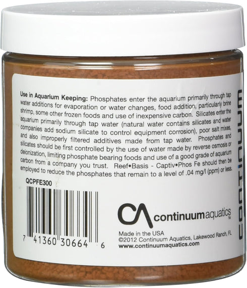 Continuum Aquatics 300-g Reef-Basis Captiv Phos Fe - Ferric Oxide Filtration Media for Phosphate Removal
