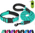 Dynmeow Reflective Dog Collar and Leash Set, 6FT Strong Climbing Rope Leash with Adjustable Pet Collar (Teal, XS)