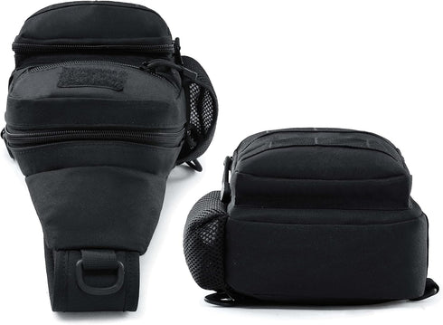 NuCamper Tactical Sling Bag Pack, Military Molle EDC Rover Shoulder Sling Backpack for Men, Black
