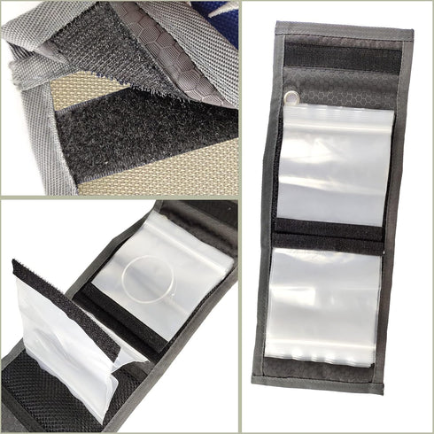 High Grade 10 Clear Pocket Leader Wallet, Size 4X4 inch Fly Fishing Tippet Storage Case (Light Grey)