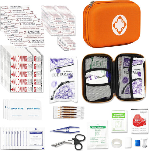 YIDERBO 275Pcs Travel First Aid Kit for Car Emergency Preparedness, Survival Gear for College Dorm, Home, Boat, Orange