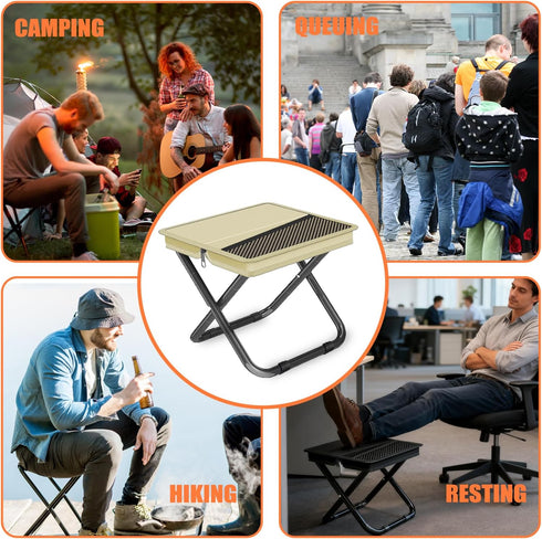 220LBS Portable Pocket Stool Seating,Ultralight Foldable Camp Stool with Compact Carry Bag, Heavy-Duty Capacity