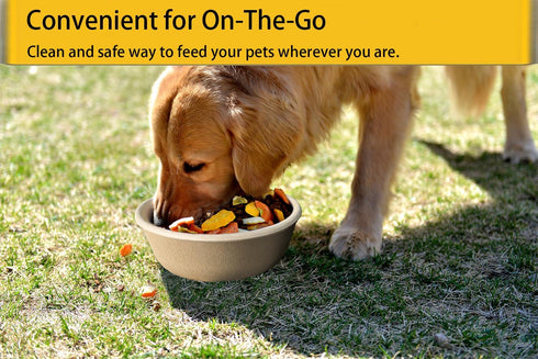 JETKONG 12 oz/1.5 cup Disposable Dog Bowls 100pk, 100% Compostable Paper Feeding Bowls for Dry and Wet Dog Food