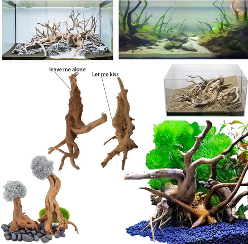 8 Pack Natural Driftwood for Aquarium | Spider Wood Freshwater Fish Tank Reptile Driftwood Branch