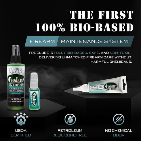 (1oz) FrogLube Extreme Gun Lube - Metal Bonding Gun Lubricant - Prevents Carbon & Fouling - Gun Oil Lubricating Formula