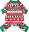 Fitwarm Dog Christmas Outfit, Red Green Pajamas for Small Dogs, Ugly Sweater for Boy Girl, Cat PJS