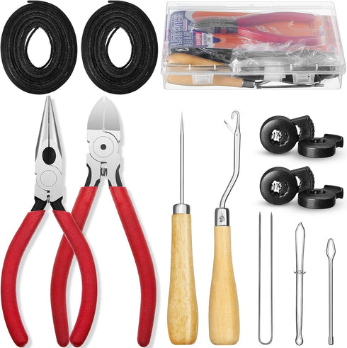 Glove Relacing Kit for Baseball or Softball Mitts - Includes 2 Strips, 4 Pcs Glove Locks, 5 Pcs Lacing Tools