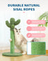 Made4Pets Cat Scratching Post, 21.7" Cactus Cat Scratcher with Natural Sisal Rope for Indoor Cats, Dangling Balls