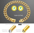 Dog Chain Collar, 19mm Snap Clasp, Stainless Steel 18K Gold Curb Chain, Pet Walking Collar (26 inches)