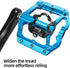 FOOKER MTB Mountain Bike Pedals, 3 Bearing Flat Platform, Compatible with Sealed Clipless Aluminum Pedals
